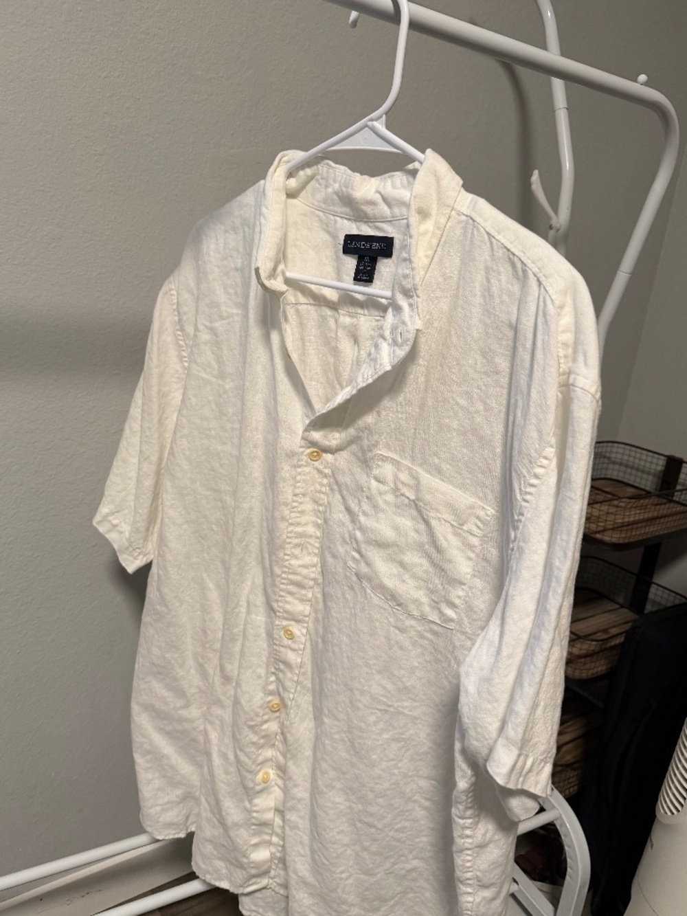 LANDS END 100% Linen short sleeve shirt